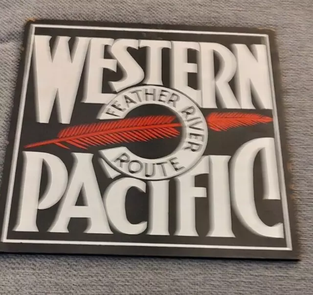 2 Western Pacific Railroad FEATHER RIVER & Chicago Great Western Wooden signs