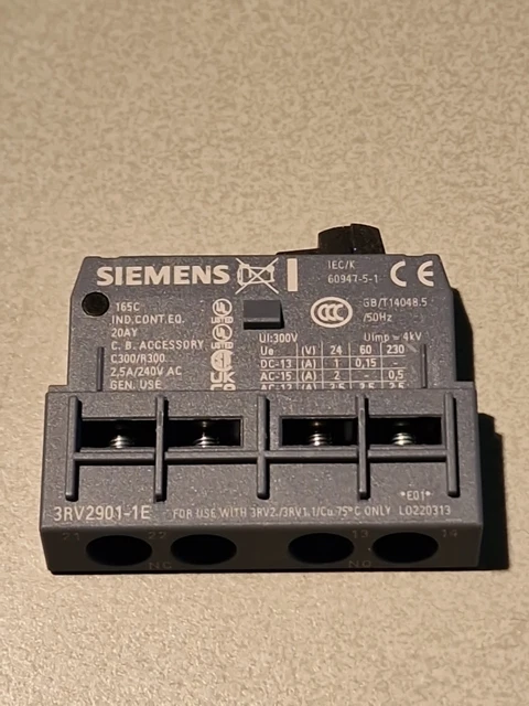 Siemens Interruttore Ausiliario 3RV2901-1A Blocco Contatti Ausiliari - Foto 7