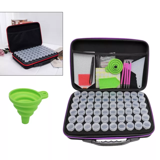 64 cajas de almacenamiento de pintura de diamantes organizador de cuentas bandeja cuentas artísticas estuche bordado