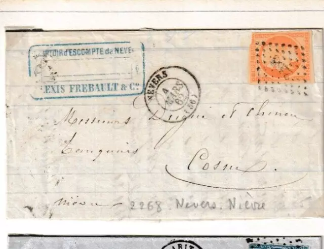 lettre 1862 Nevers (( Nièvre ))