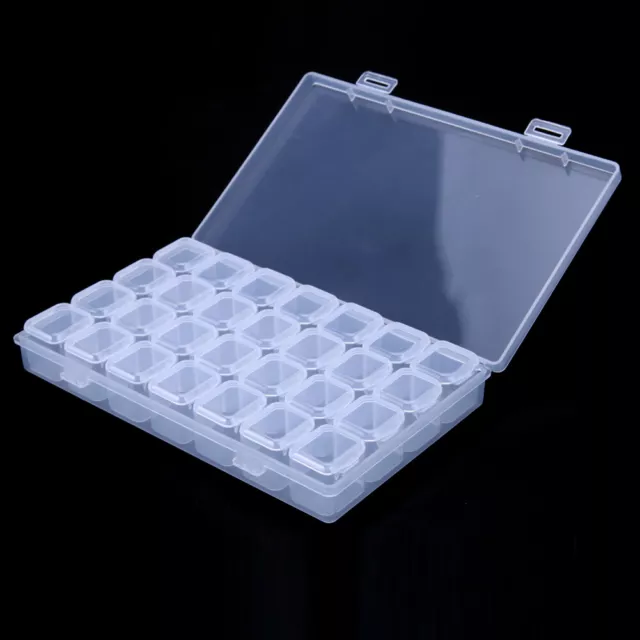 fr Plastic Storage Box Empty 28 Slots Nail Art Case for Jewelry Diamond Painting