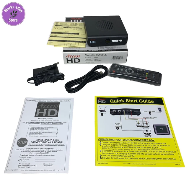 Access HD Digital To Analog TV Converter With Remote Control Model DTA1080D