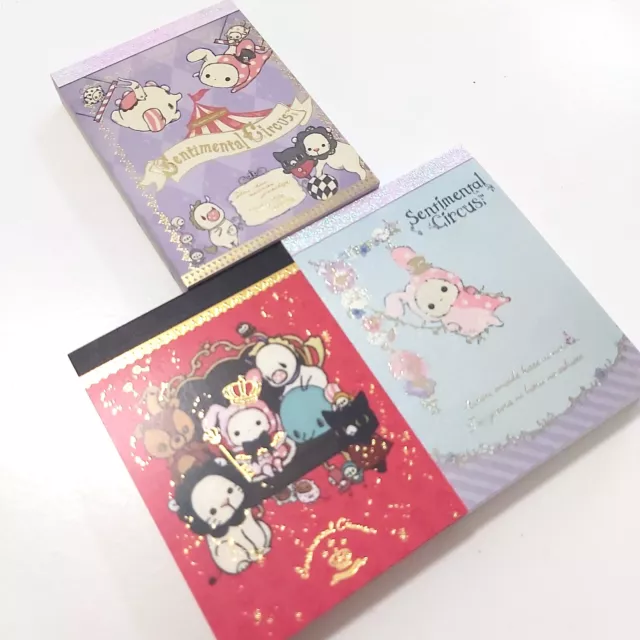 San-x Sentimental Circus mini memo pad 3pc set - C