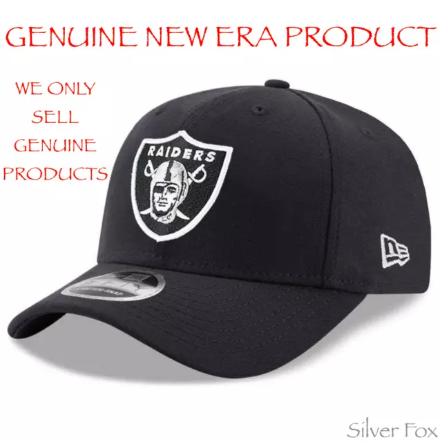 Oakland Las Vegas Raiders Nfl New Era 9Forty Black & White Strapback Cap Hat