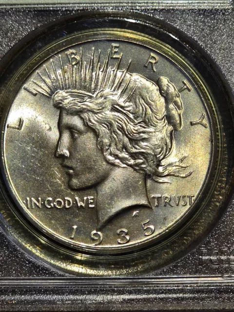 1935 Peace Dollar OGH PCGS MS63 - Sharp Strike and Beautiful Tone! 2