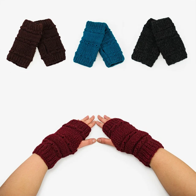 Armstulpen Pulswärmer Handstulpen Wolle Gestrickt Fleece Warm Handschuhe Nepal