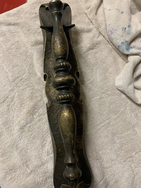 Vintage Amerock Carriage House Brass Large Entry Door Handle+Backplate Free Ship