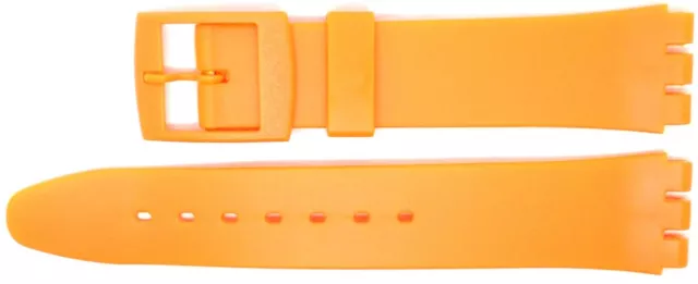 New 17mm (20mm) Resin Strap Compatible for Swatch® Watch - Orange - RG14O