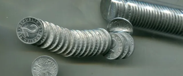 1954 2 Groschen Austria 48 Coin Lot Au Bu 9715N