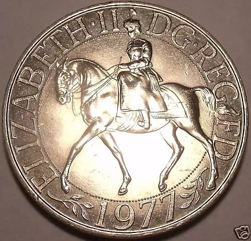 Gem Unc Great Britain 1977 25 Pence~Jubilee Of Reign Commemorative~Free Shipping