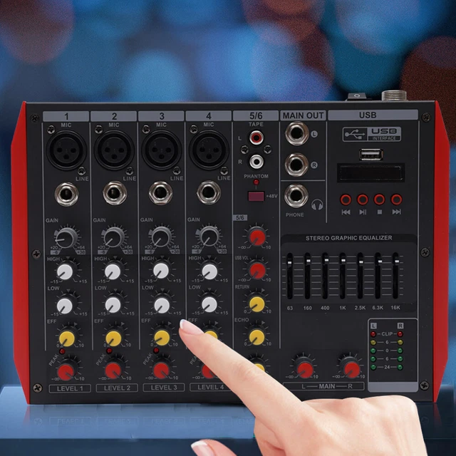 Mixer Audio Professionale 12 Canali Con Bluetooth E USB, Consolle DJ Da Studio, Effetti Integrati