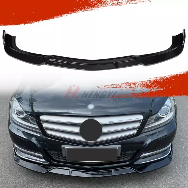 Spoiler Lama Sotto Paraurti Anteriore Abs Per Mercedes Benz W204 2011-2014 Nero