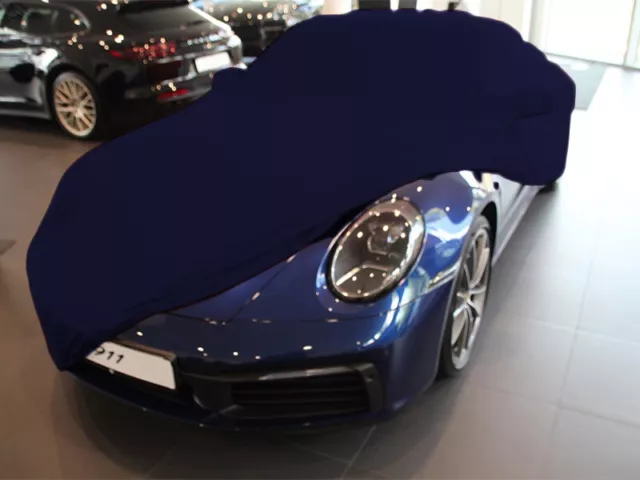 Vollgarage Car-Cover Schutzdecke Blau mit Spiegeltaschen für Porsche 992