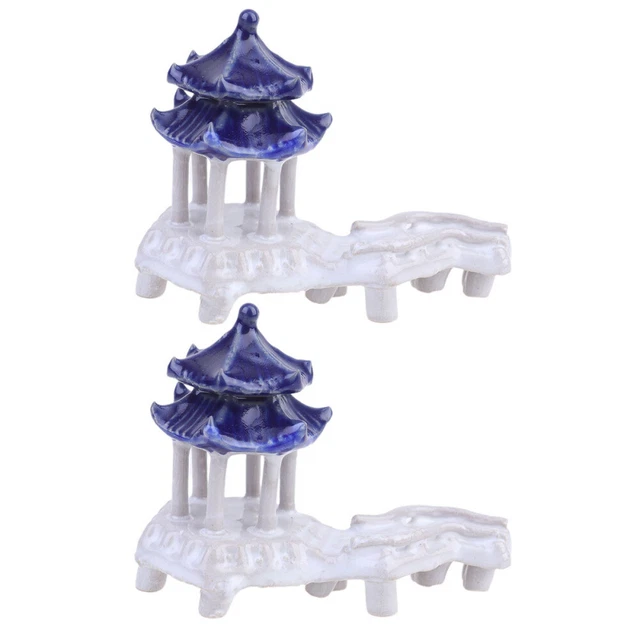 2pcs Ornament Aquarium Ceramic Paviliont  Fish Tank Castle Aquarium Driftwood