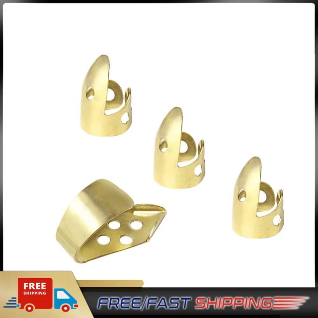 Adjustable 3 Finger Picks + 1 Thumb Pick Acoustic Guitar Banjo Pick (Gold)