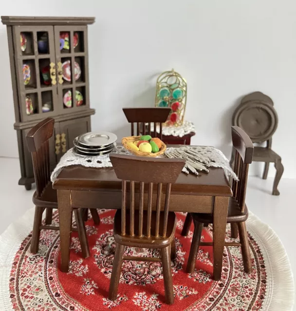 Miniature Dining Room Set 1:12 Furniture For Dolls House Or Room Box