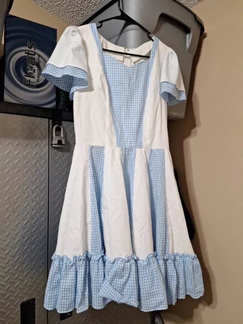 Square Dance Dress Light Blue & White Checkered Handmade