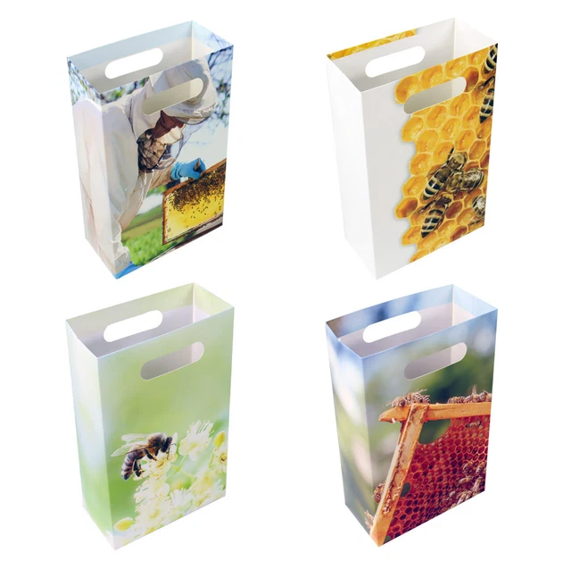 3x Geschenktüten für Honiggläser Gläser mit Bienenmotiv Geschenktüte Verpackung