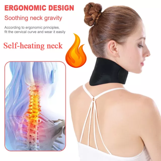 Self Heating Magnetic Neck Support Brace Collar Pain Relief Heat Pad Tourmaline