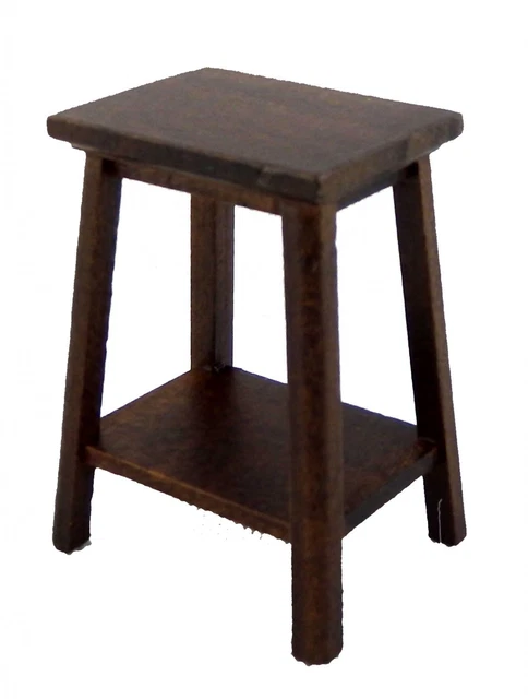 Dolls House Dark Oak Fern Plant Stand Pedestal Medium Miniature Furniture 1:12