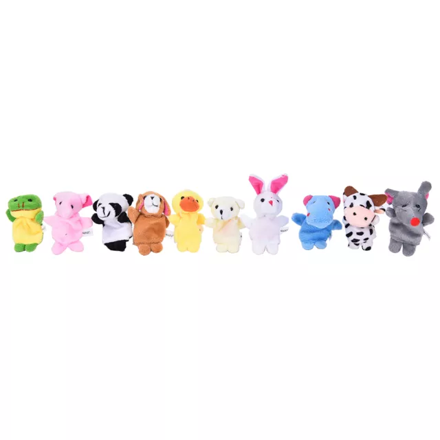 10x/Set Family Finger Animal Puppets  Baby Educational  Hand Cartoon Cloth W ID