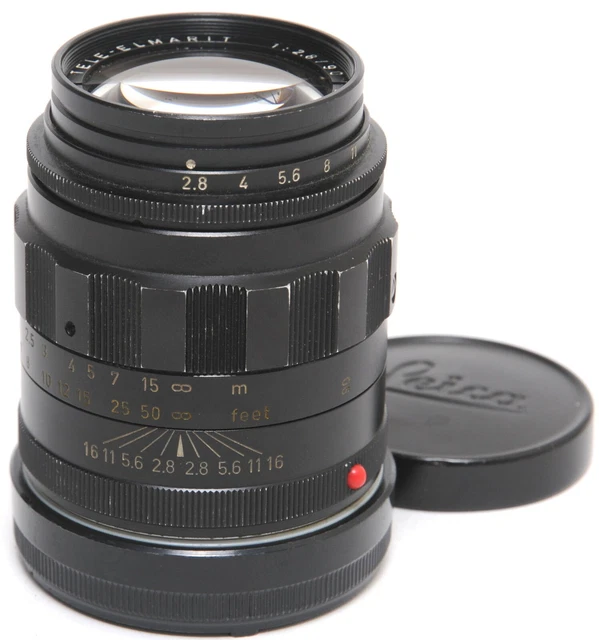 Leica M Tele-Elmarit 2.8/90mm black early version clean glass