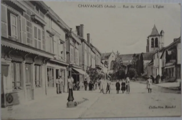 Chavanges 10 CPA Rue Du Gillard -l' Church Good Condition 1918