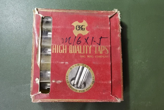 OSG M16 X 1.5 4 straight flutes right-hand taps 5 pcs/set New old stock