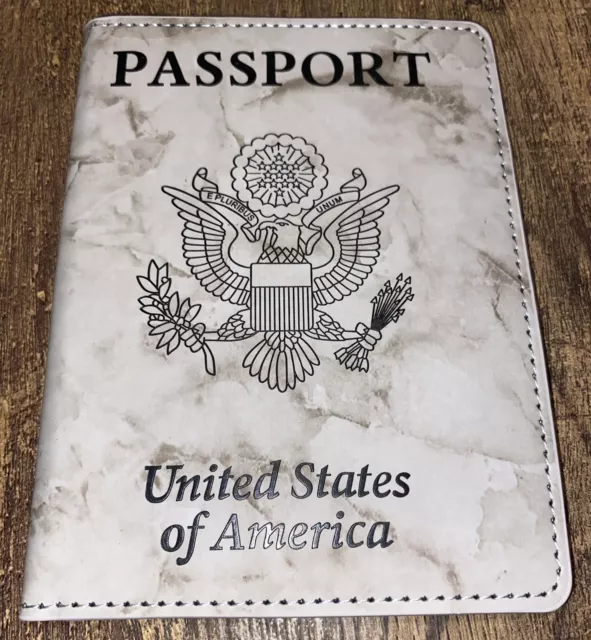 GREY GRANITE SLIM Leather Passport Holder RFID Blocking ID Card Case ...