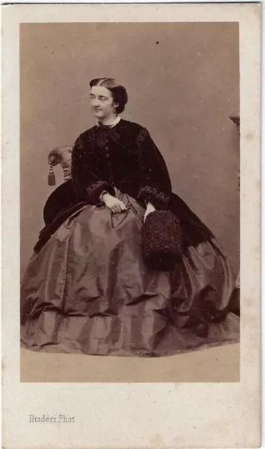 Originale photo cdv c1865 comtesse de Saint Mauris - aristocratie , Disderi