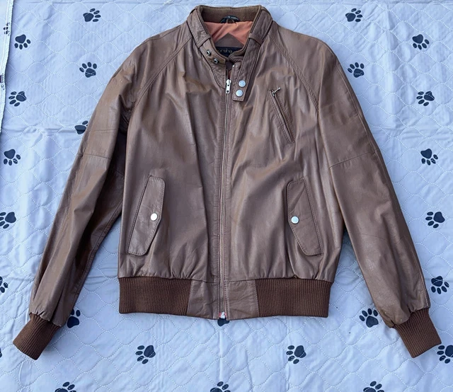 MEMBERS ONLY MEN S Size 38 Brown Leather Bomber Style Jacket RN 28593 Vintage 20.00 PicClick