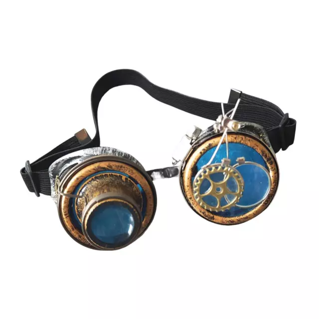 Funky Steampunk Goggles Cosplay Femmes Accessoires Photo Lentilles Bleues 3