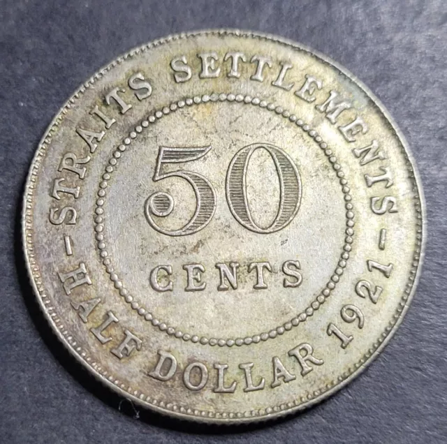 Straits Settlements 50 cents Coin 1921