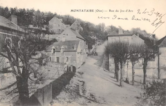 Cpa 60 Montataire Rue Du Jeu D'arc