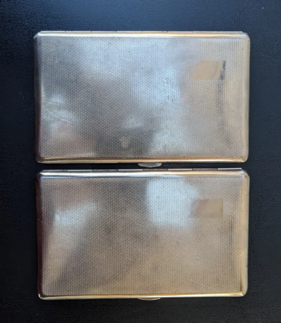 Vintage Metal Pocket Cigarette Cigarettes Holder Wallet Carrying Case Lot of 2