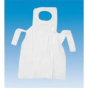 1000 White Disposable Polythene Aprons on a roll (5 x 200) PPE Medical Protectiv