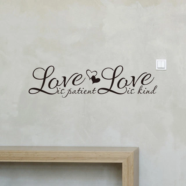 Liebe ist geduldig Liebe ist Kind Wand Aufkleber Vinyl Zitate Home Decal Schlafz