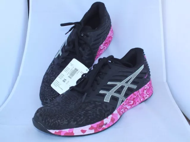 Asics fuzeX PR T6J2N 9001 ruban de course noir blanc rose homme taille 10 cancer