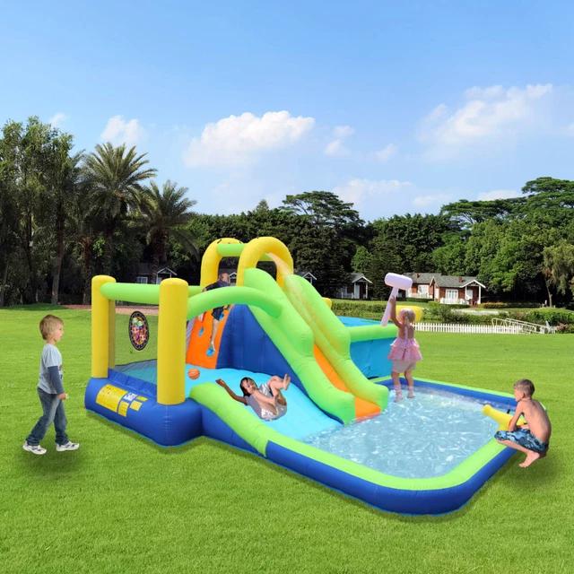 7 in1 Inflatable slide water park bouncing house outdoor garden bouncer with