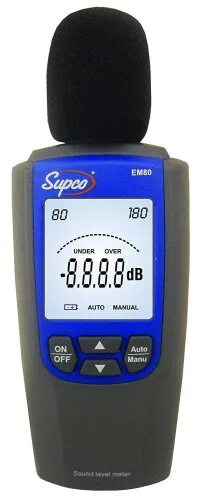 Supco EM80 Sound Level Metre, 6.1cm Length x 3cm Width x 15cm Height, 30 to