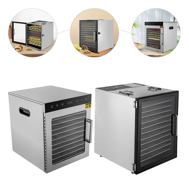 Dörrautomat Edelstahl 800W Mit 10 Gittern - Food Dehydrator Für Obst, Gemüse & Fleisch | 30-90°C