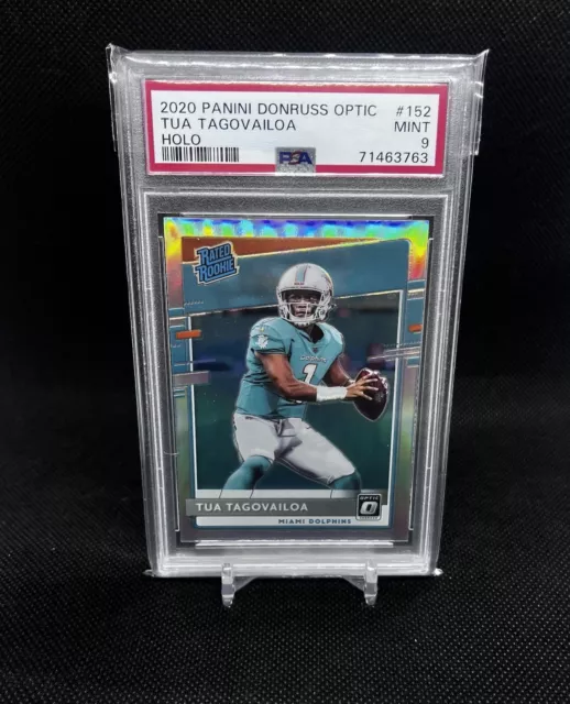 Tua Tagovailoa 2020 Panini Donruss Optic Rated Rookie Silver Holo PSA 9 Mint RC