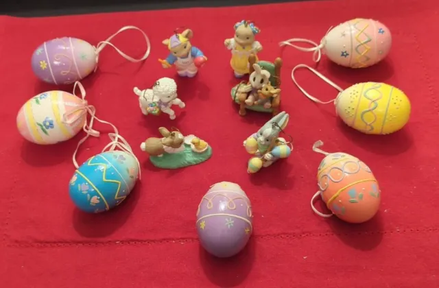 6 VINTAGE 1994 Hallmark Easter Ornaments and 7 Decorated Eggs $14.99 ...