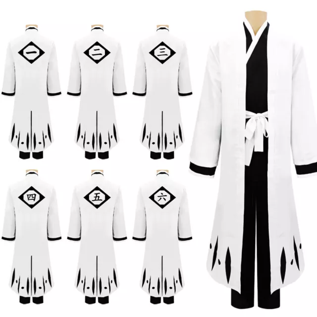 Anime Bleach Unisex Kimono Haori Long Sleeve Coat Captain Cloak Cardigan Cosplay