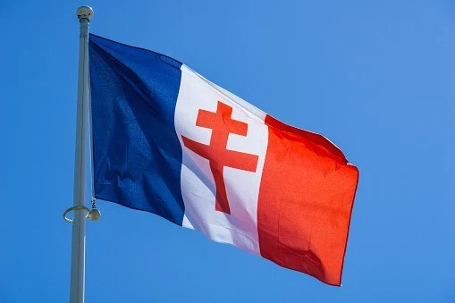 Drapeau France Libre 1940-43 Croix De Lorraine 90x150cm - Polyester Résistant + Sticker Offert