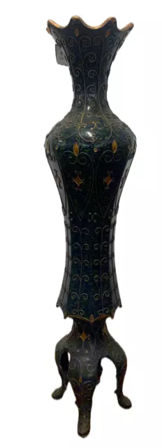 Grande Vaso Da Terra Ceramica Arte Italiana Del 900 Blu E Oro