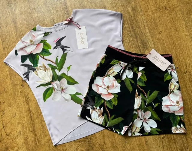 BNWT Ted Baker 8-9 years top and shorts outfit floral set new designer Opal new