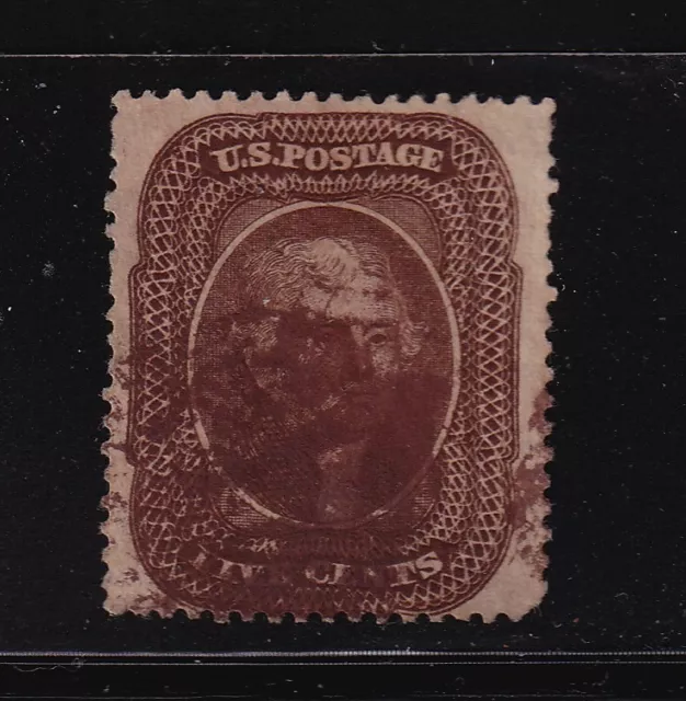 1860 Thomas Jefferson Sc 30A used TII single 5c brown, used CV $300