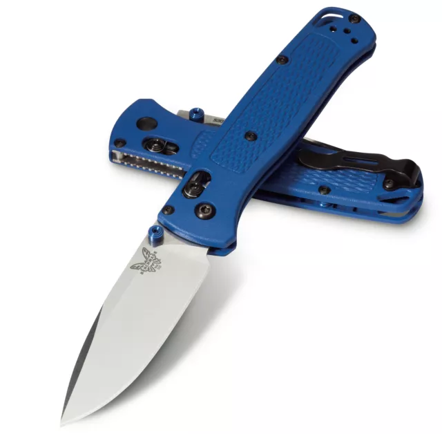 Benchmade 535 Bugout 3.24" Plain Edge CPM-S30V Blade Blue Grivory Handle W/ Clip
