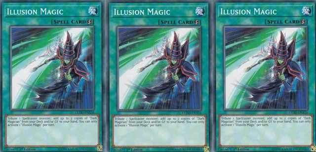 YUGIOH CARD 3 X Illusion Magic Ledd-Ena16 Legendary Dragon Deck 2.95 -  PicClick UK
